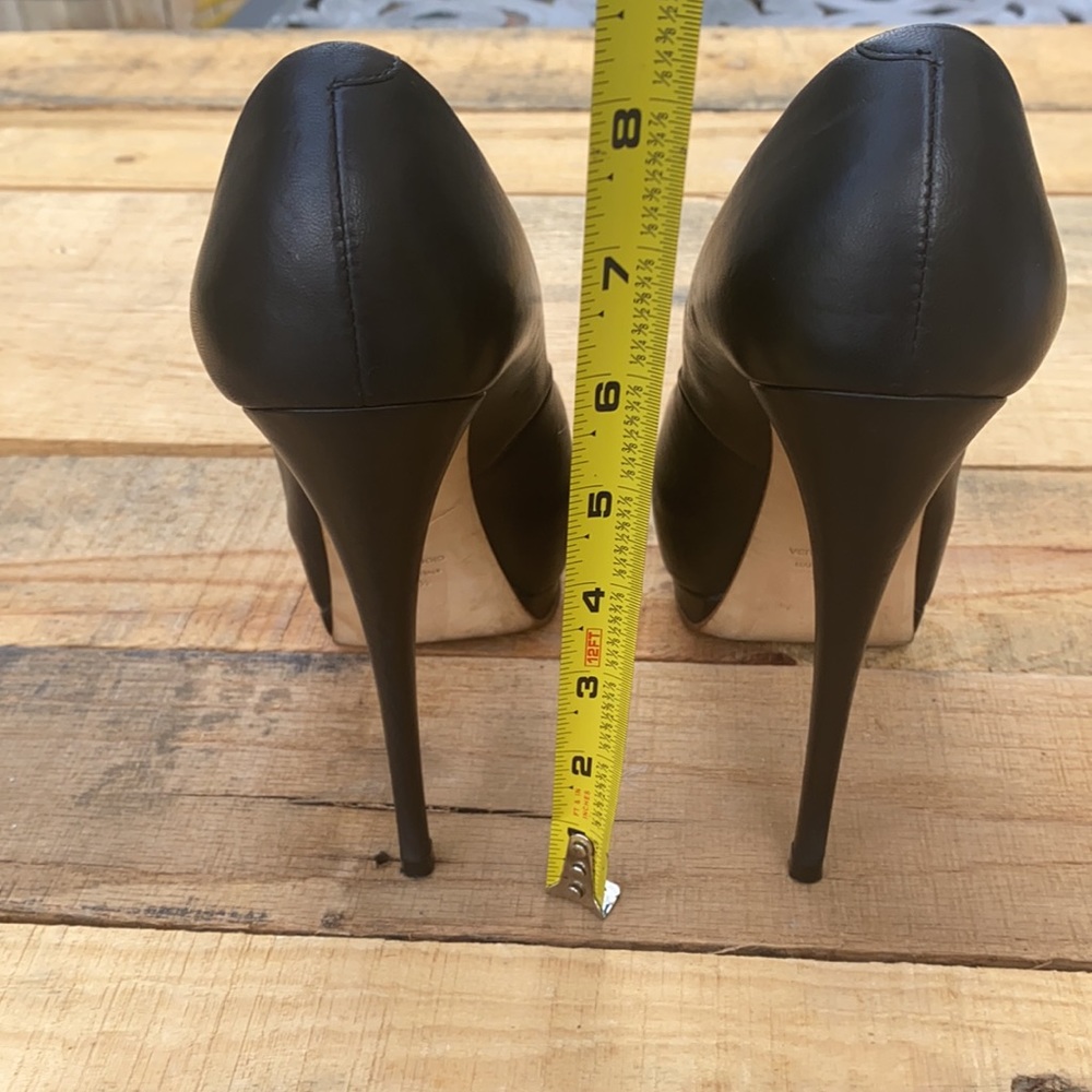 EUC Giuseppe Zanotti Vero Cuoio Black Leather Shoes Stiletto Heels - Picture 16 of 16